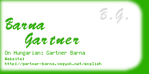 barna gartner business card